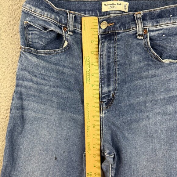Abercrombie & Fitch Jeans Womens 32/14 Blue The Flare Leg Ultra High Rise Denim - Picture 7 of 10